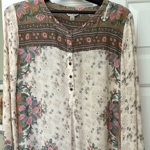 Lucky Brand Button Tunic Top